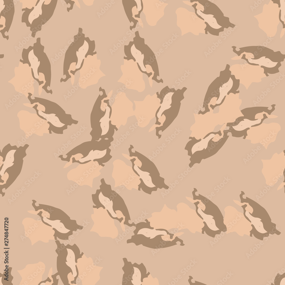 Fototapeta premium Sand camouflage of various shades of beige and brown colors