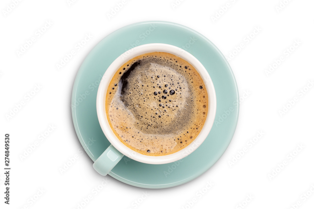 coffee cup top view isolated on white background. with clipping path. coffee cup top view isolated on white background. with clipping path.