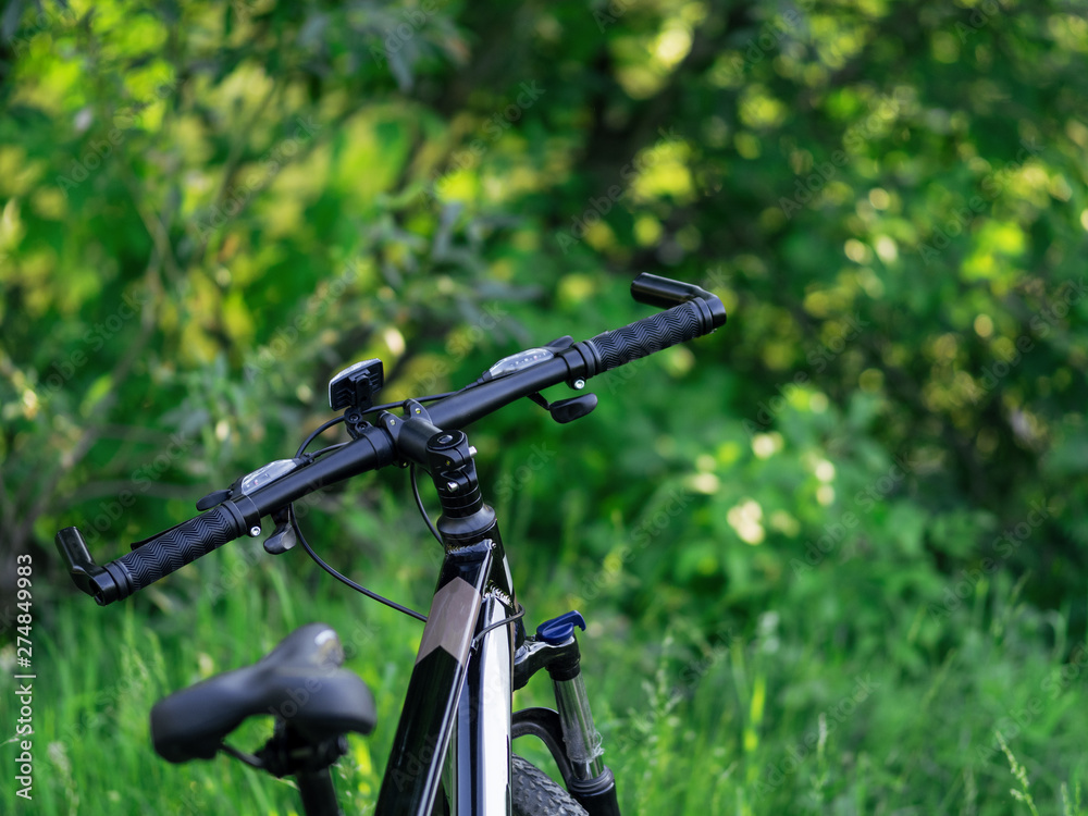 Close-up of the bike on the background of nature Park Close-up of the bike on the background of nature Park