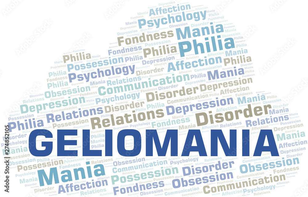 Obraz premium Geliomania word cloud. Type of mania, made with text only.