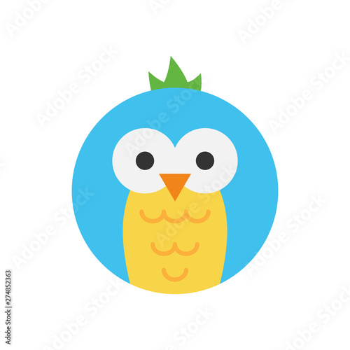 Wallpaper Mural Cute parrot round graphic vector icon. Colorful ara parrot, macaw bird animal head, face illustration. Isolated. Torontodigital.ca