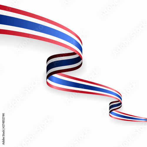 Thai flag wavy abstract background. Vector illustration.