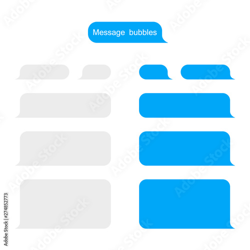 Message bubbles design template for messenger chat or website. Modern vector illustration flat style