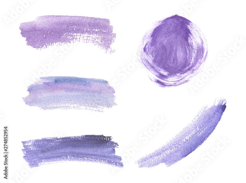Purple brush stroke watercolor texture. Abstract watercolor washes. Trendy background for banner, flyer, poster, save the date, greeting, wedding invitation