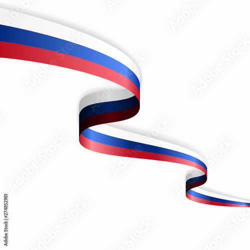 Russian flag wavy abstract background. Vector illustration.