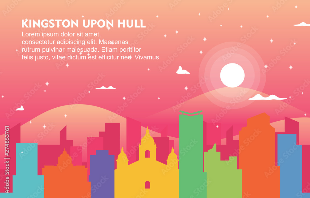 Kingston Upon Hull City Building Cityscape Skyline Background Illustration
