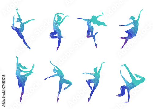 Abstract people logo design. Gym, fitness, running trainer vector colorful logo. Active Fitness, sport, dance web icon and symbol