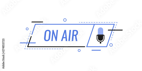 Podcast icon like on air live. concept of radio broadcasting or streaming. Modern flat style vector illustration