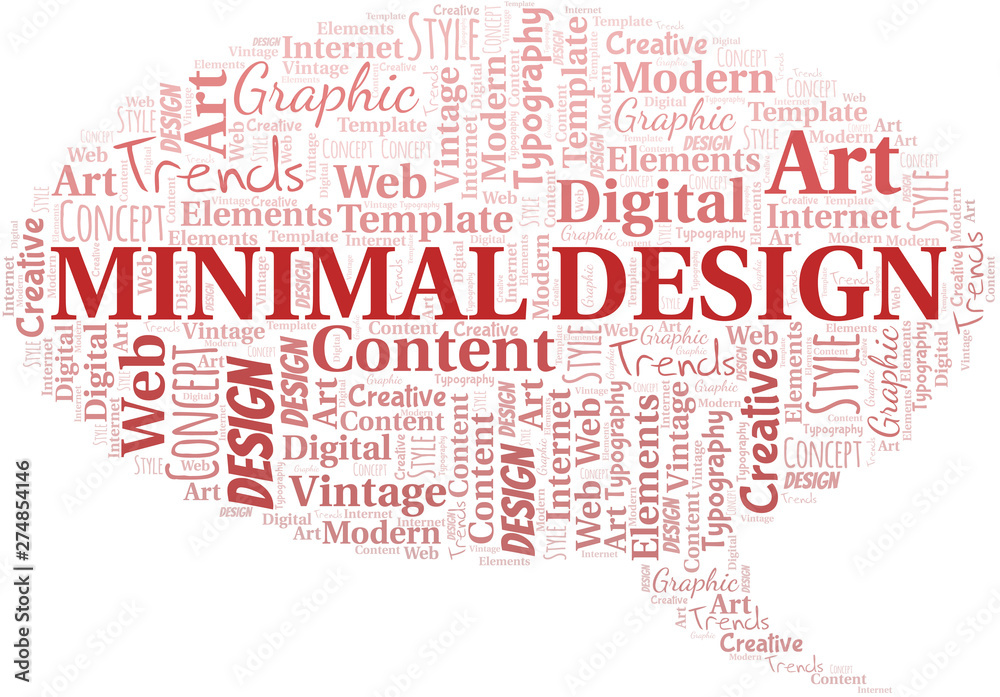 Fototapeta premium Minimal Design word cloud. Wordcloud made with text only.