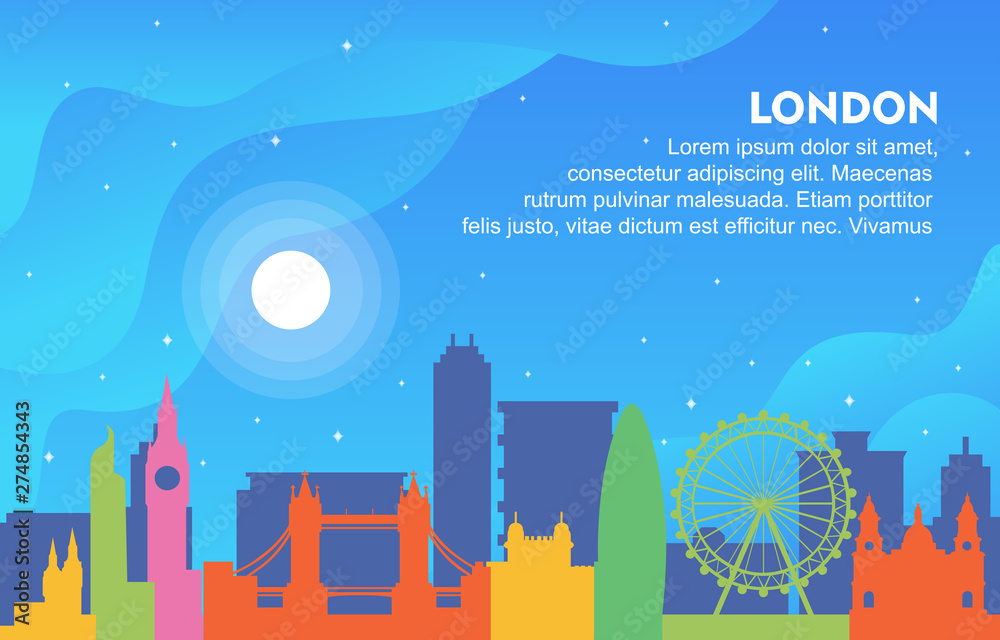 London City Building Cityscape Skyline Dynamic Background Illustration