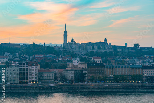 Sunset view of the Matthias Church and River Danube bank © Kit Leong