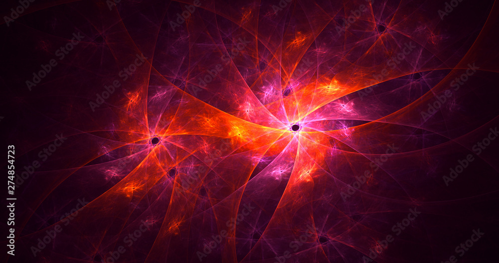 Fototapeta premium 3D rendering abstract red fractal light background