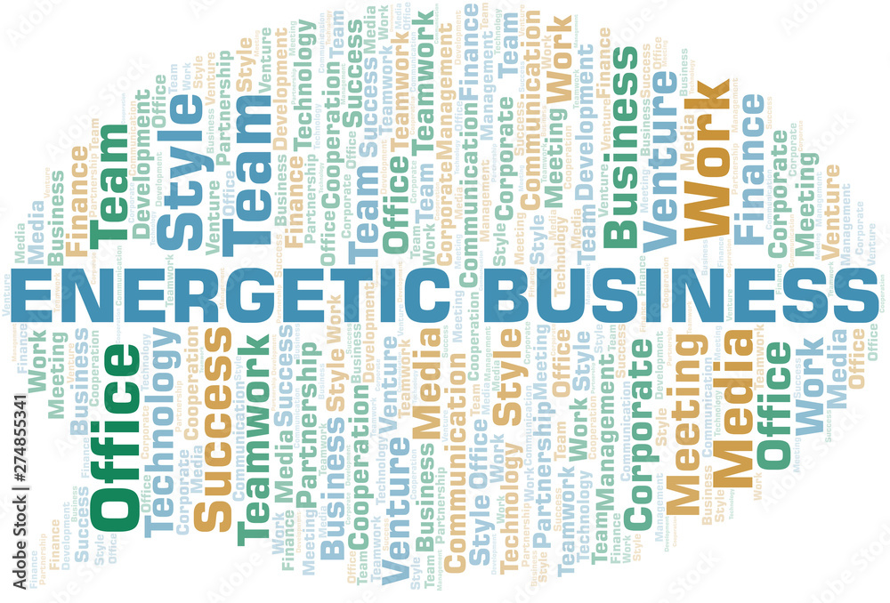 Energetic Business word cloud. Collage made with text only. Energetic Business word cloud. Collage made with text only.