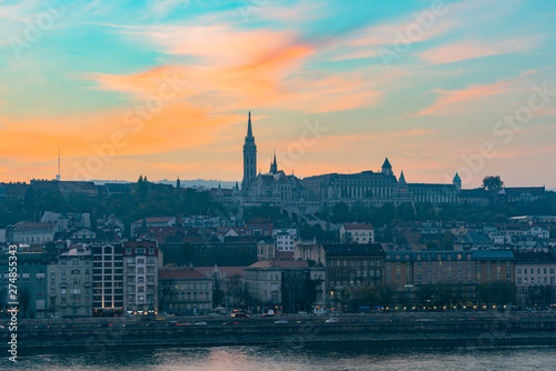 Sunset view of the Matthias Church and River Danube bank © Kit Leong