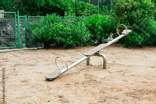 Fototapeta Naklejka Na Ścianę i Meble -  seesaw in sand in Opatija, Croatia