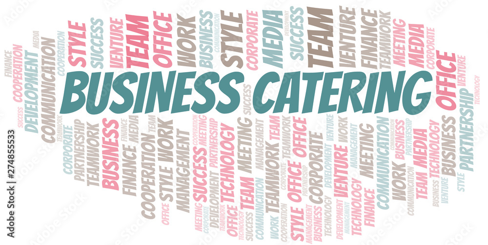 Obraz premium Business Catering word cloud. Collage made with text only.