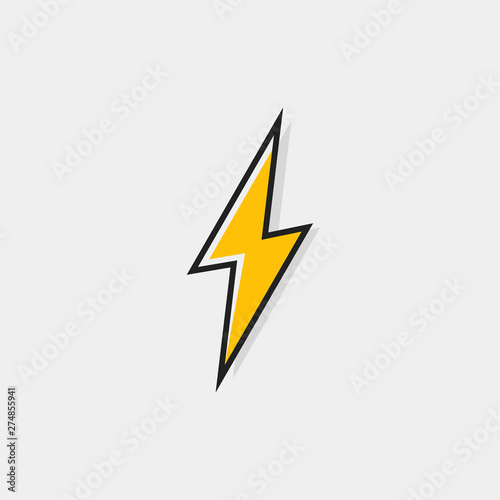 Free Download Electric lightning bolt logo for your needs. Thunder icon. Modern flat style vector illustration - GFXLoad