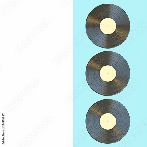 3d render image of a classic vinyl record