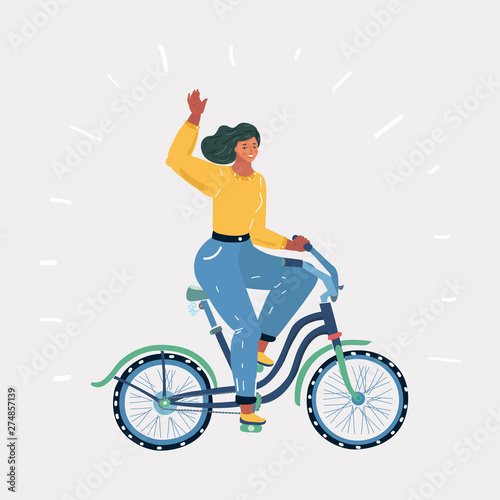 Girl rides bike