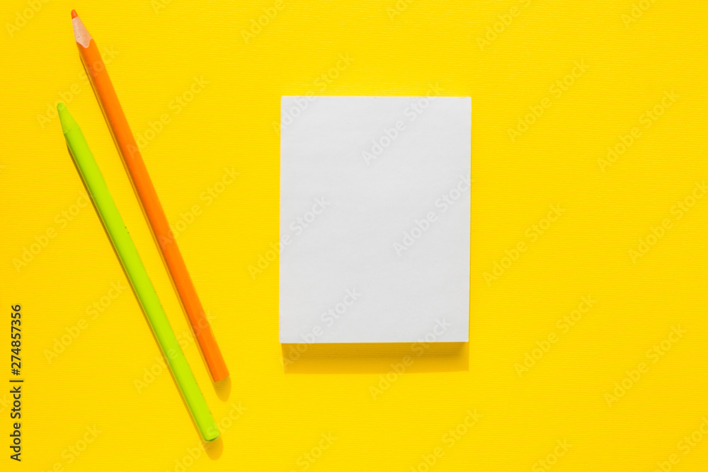 Office desktop with a paper sheet Office desktop with a paper sheet
