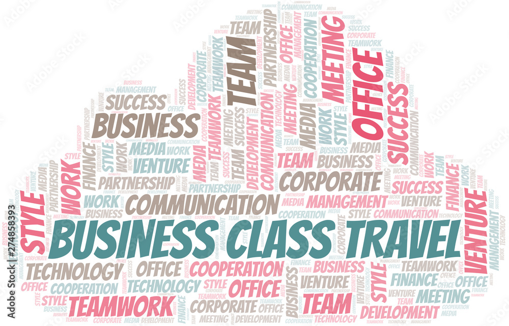 Obraz premium Business Class Travel word cloud. Collage made with text only.