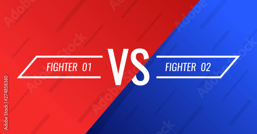 Versus screen with geometric shapes. Vs battle headline. Modern vector illustration in flat style