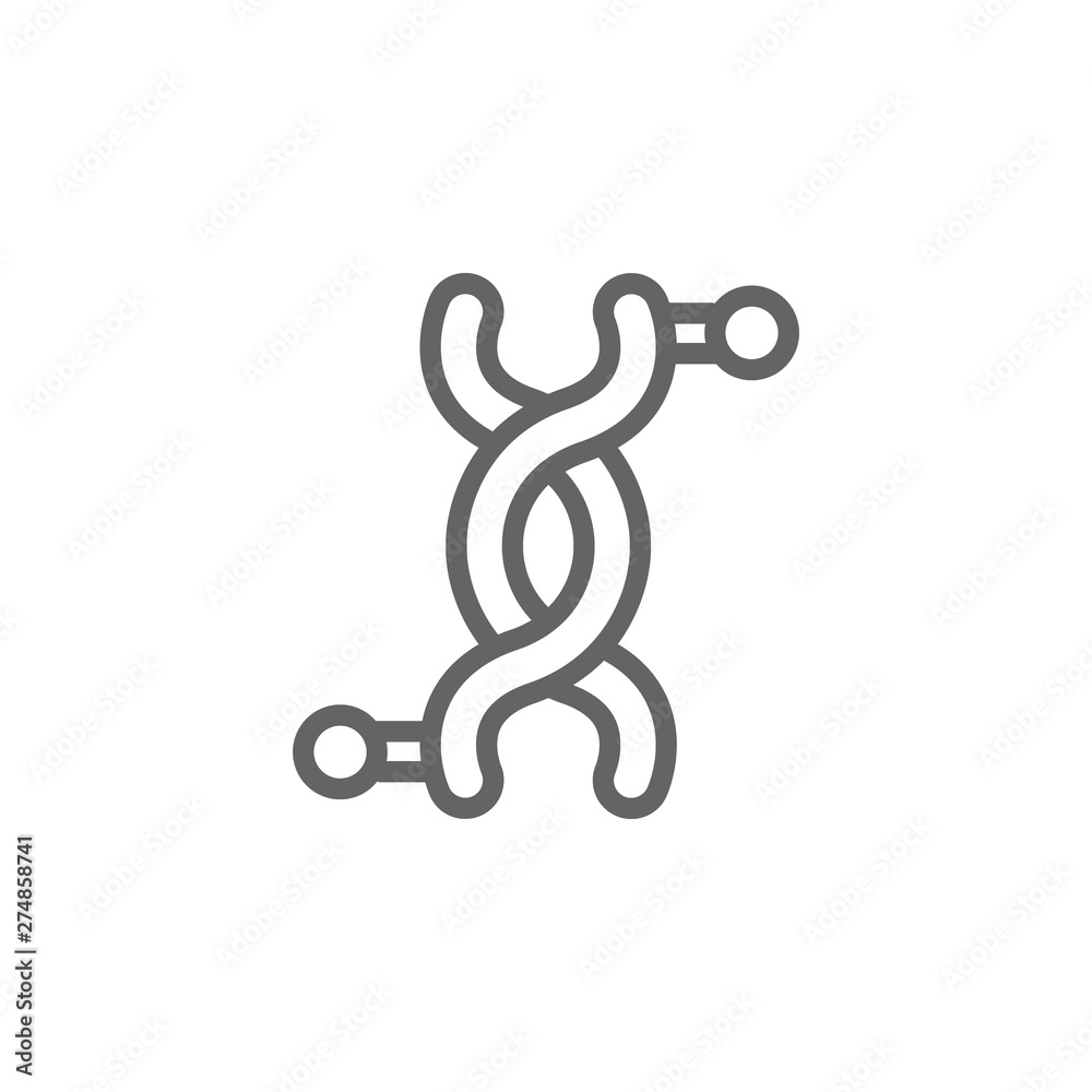 Obraz premium Genetics, DNA structure icon. Element of bio engineering illustration. Thin line icon for website design and development, app development. Premium icon