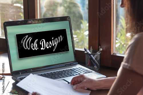 Web design concept on a laptop screen