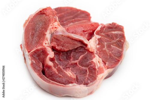 Raw boneless beef shank photo