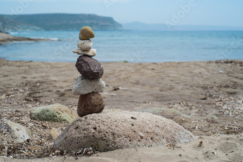 Pile of rocks on the beach