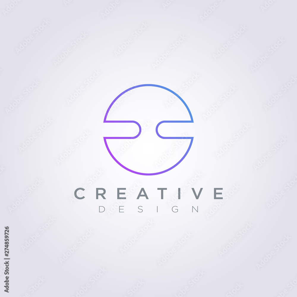 Creative Circle Line Vector Illustration Design Clipart Symbol Logo Template