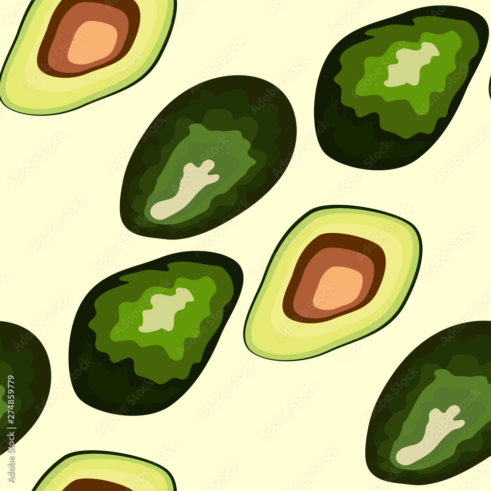 healthy food. Avocado print. Seamless pattern, print