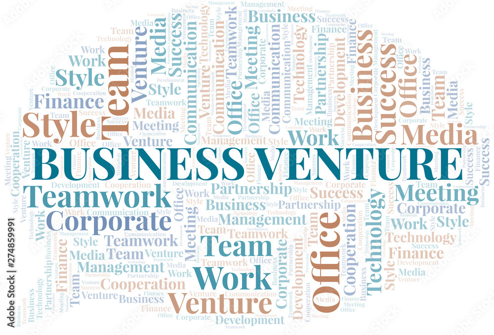 Obraz premium Business Venture word cloud. Collage made with text only.