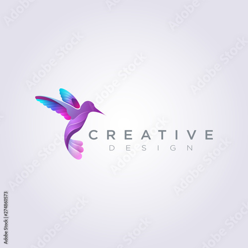 Beautiful Bird Flying Vector Illustration Design Clipart Symbol Logo Template