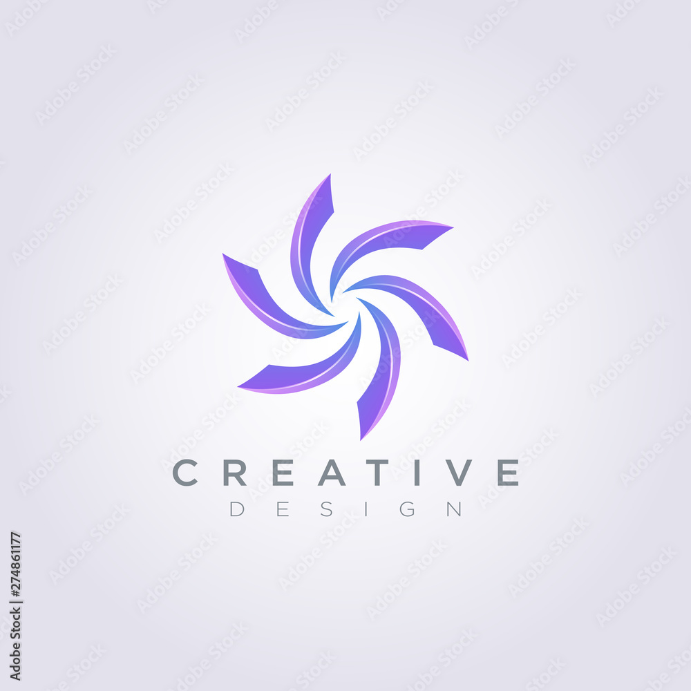 Fototapeta premium Circle Beautiful Flower Vector Illustration Design Clipart Symbol Logo Template