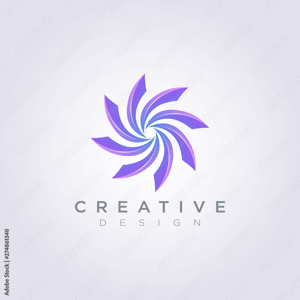 Circle Beautiful Flower Vector Illustration Design Clipart Symbol Logo Template