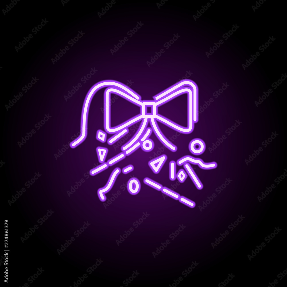 Confetti dusk style neon icon. Elements of birthday set. Simple icon for websites, web design, mobile app, info graphics Confetti dusk style neon icon. Elements of birthday set. Simple icon for websites, web design, mobile app, info graphics