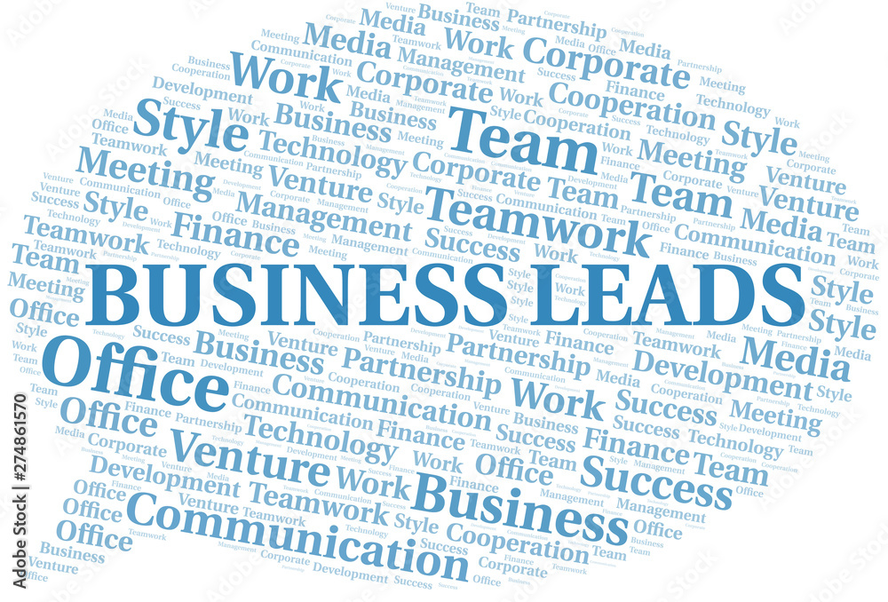 Business Leads word cloud. Collage made with text only. Business Leads word cloud. Collage made with text only.