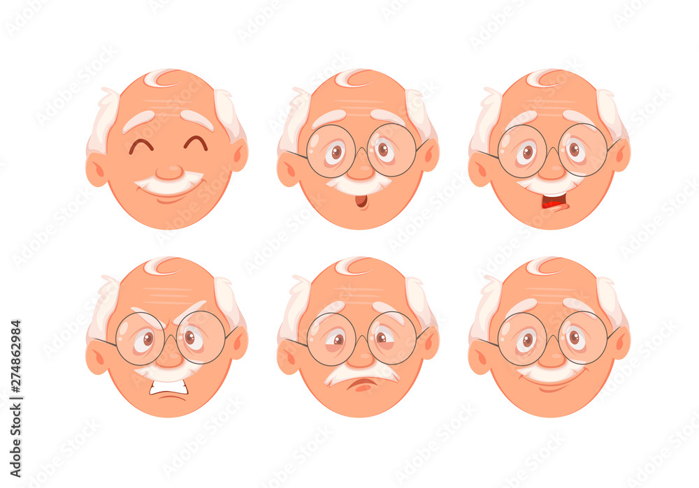 Face expressions of grandfather Face expressions of grandfather