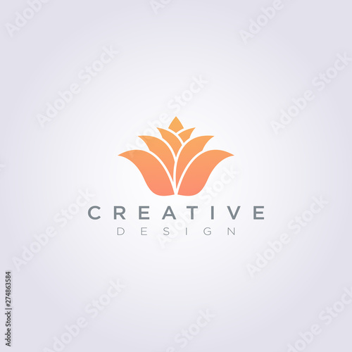 Circle Beautiful Flower Vector Illustration Design Clipart Symbol Logo Template