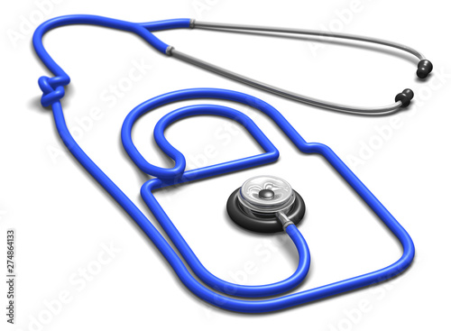 Stethoscope With A Knot Forming Padlock