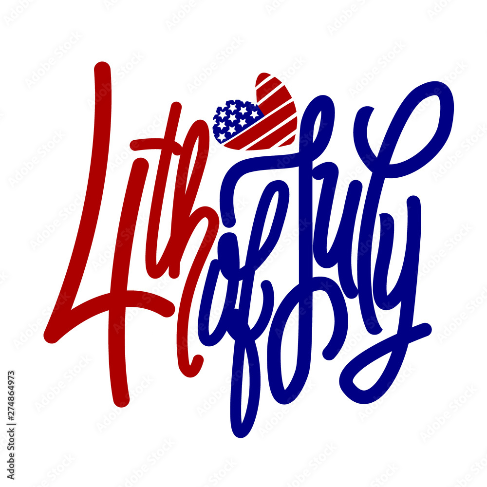 Obraz premium American Independence Day themed title. National congratulation of Fourth of July.