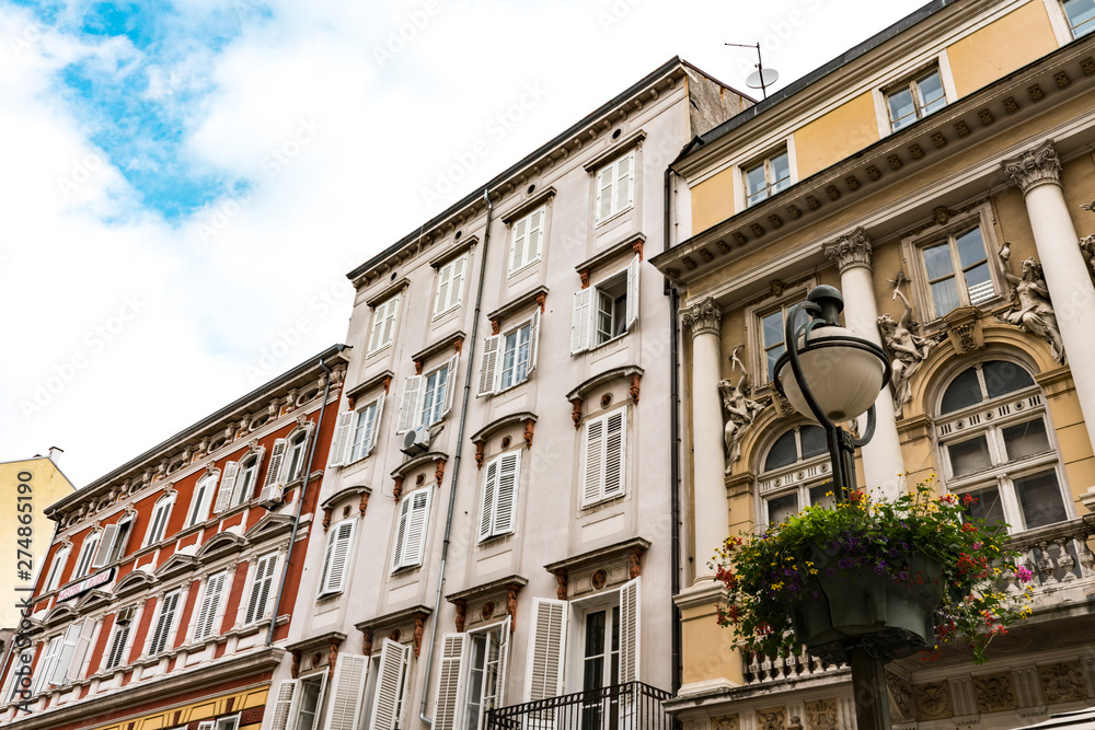 Obraz premium row colorful apartments in Rijeka, Istria, Croatia