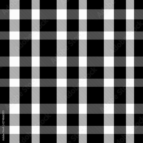 Tartan Pattern in Black White . Texture for plaid, tablecloths, clothes, shirts, dresses, paper, bedding, blankets, quilts and other textile products. Vector illustration EPS 10