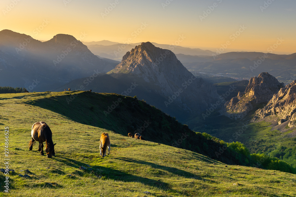 Sunset from Urkiolamendi mountain, Vizcaya, Spain