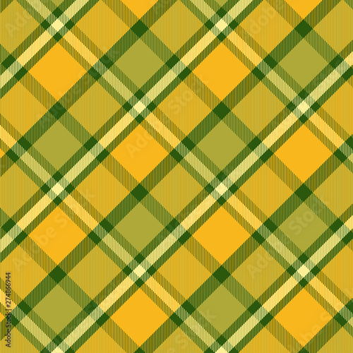 Tartan Pattern in Yellow and Green . Texture for plaid, tablecloths, clothes, shirts, dresses, paper, bedding, blankets, quilts and other textile products. Vector illustration EPS 10