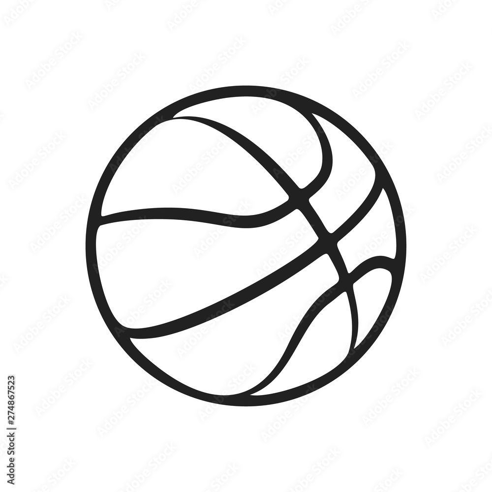 Sport icon. Basketball ball, simple flat logo template. Modern emblem for sport news or team. Isolated vector illustration. Sport icon. Basketball ball, simple flat logo template. Modern emblem for sport news or team. Isolated vector illustration.