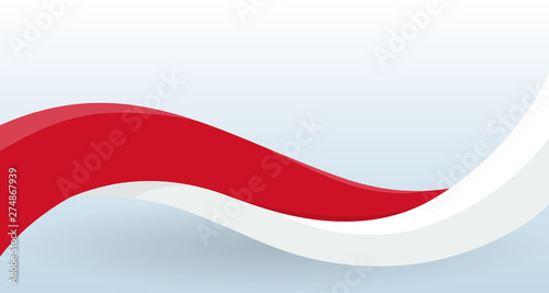 Monaco Waving National flag. Modern unusual shape. Design template for decoration of flyer and card, poster, banner and logo. Isolated vector illustration.