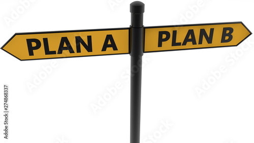 Signpost with Plan A and Plan B concept