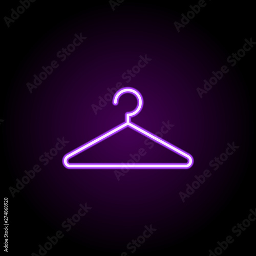 hanger neon icon. Elements of hotel set. Simple icon for websites, web design, mobile app, info graphics